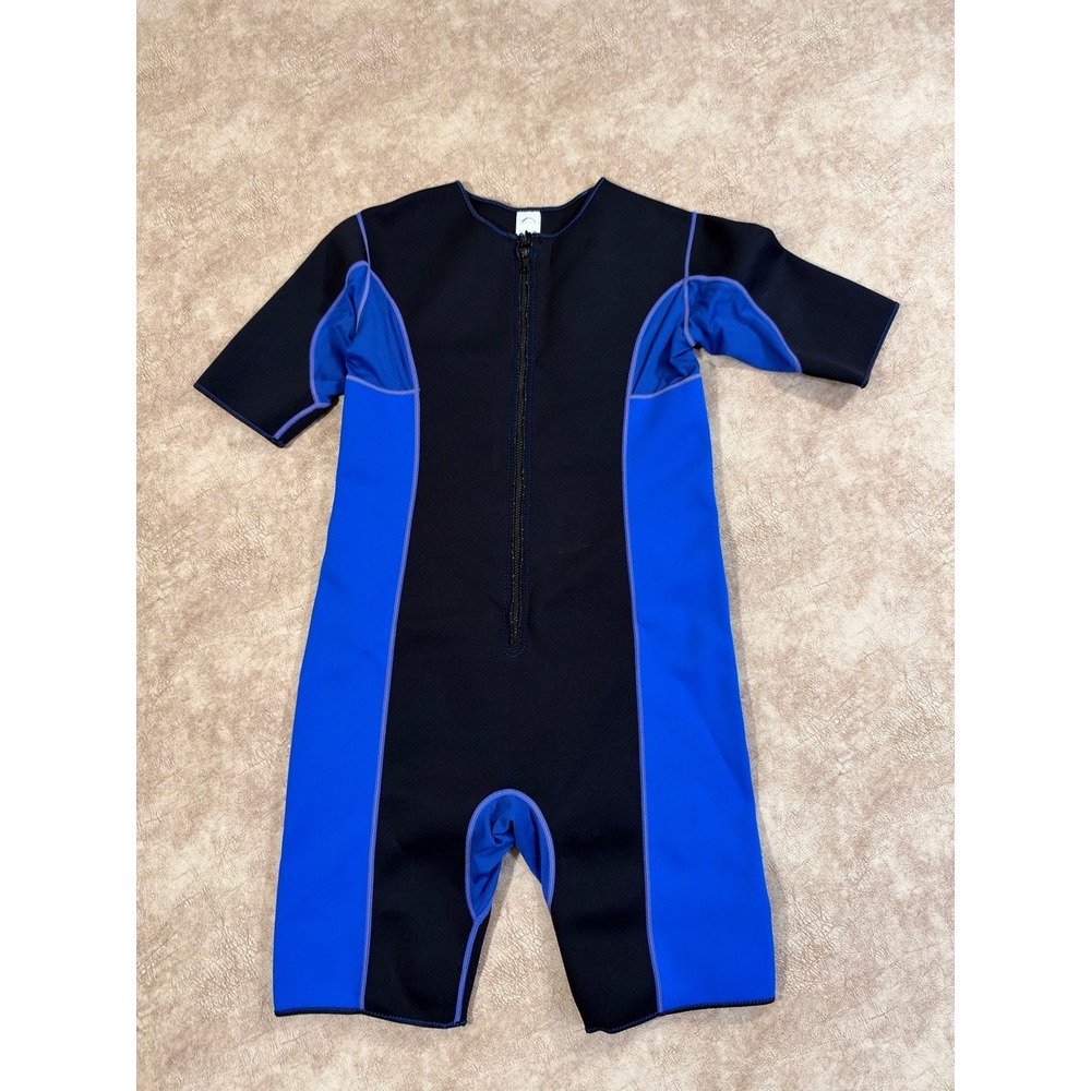 Sisyama Neoprene Shorty Wetsuit, Black Blue, Front Zip, Size L